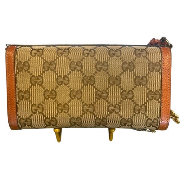 EUC GUCCI CANVAS LONG WALLET with unbranded crossbody chain - Picture 8 of 11